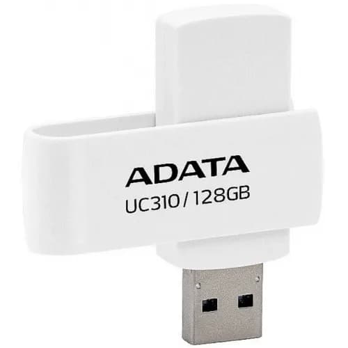 MEMORIE USB 3.2 ADATA 128 GB, protectie slide laterala, carcasa plastic, alb, "UC310-128G-RWH" — miniatură