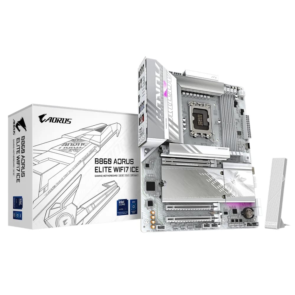 Placa de baza Gigabyte B860 AORUS ELITE WIFI7 ICE, Socket 1851, DDR5, ATX