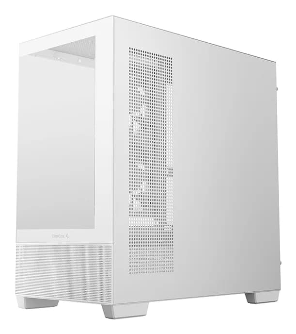 CARCASA DeepCool "CG380 Wh", middle tower, gaming, fara sursa, suporta 9xfan, 3xfan inclus, PSU shroud, USB Type-C x 2, USB 3.2 gen 1 x 2, audio+mic, 5 sloturi expansiune, alb, "R-CG380-WHAGM3-G" — miniatură
