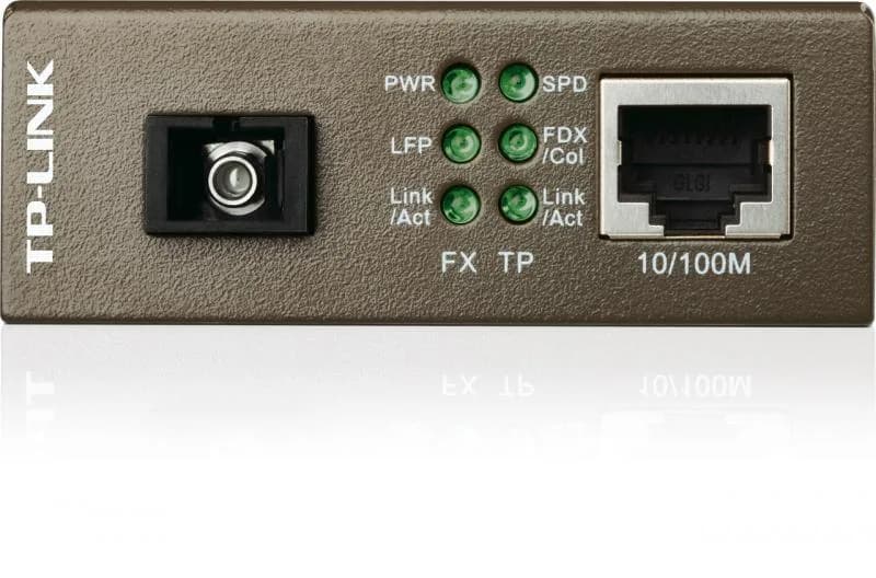 "Omada 10/100 Mbps RJ45 to 100 Mbps Single-mode SC WDM Bi-Directional Fiber Converter PORT: 1× 100Mbps SC Port, 1× 10/100M RJ45 Port (Auto MDI/MDIX) SPEC: Full-duplex, Tx:1310 nm, Rx:1550 nm, Up to 20 km, Chassis TL-MC1400 rack-mountable" — miniatură