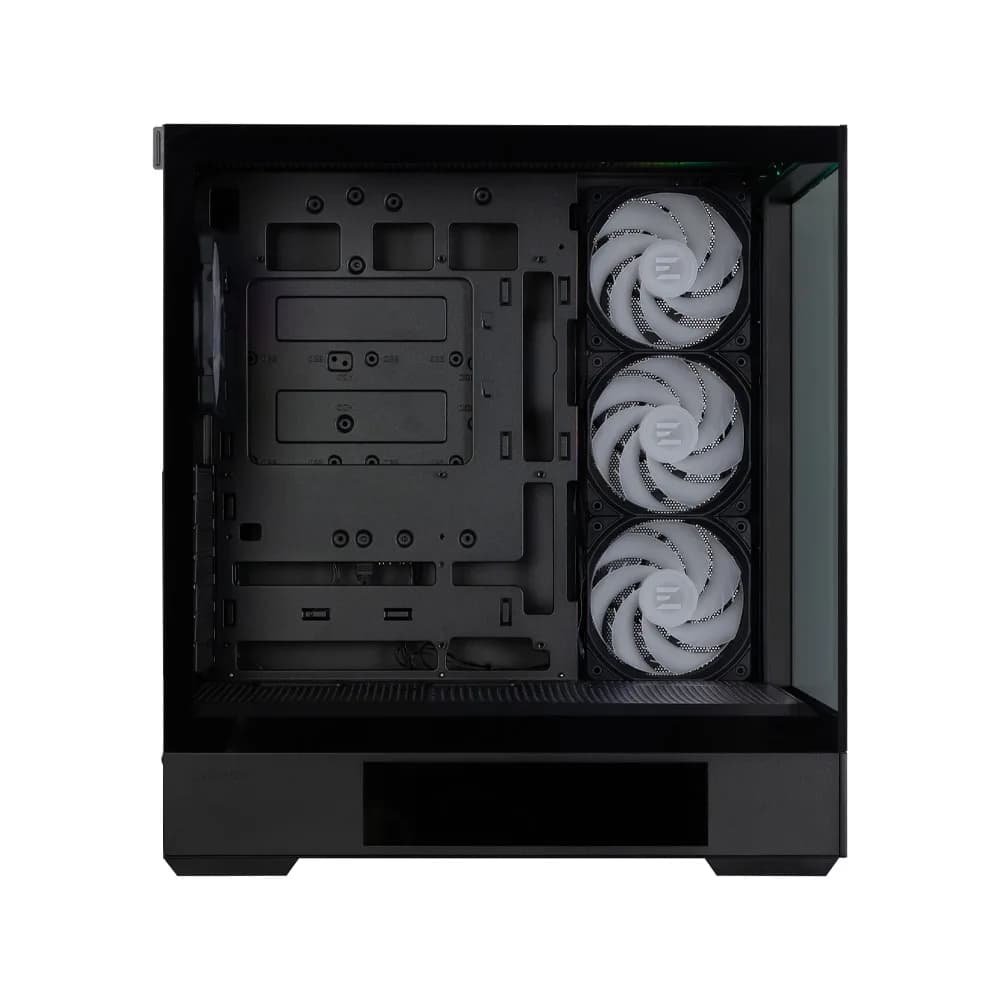 CARCASA Zalman "P40 DS", middle tower, gaming, fara sursa, suporta 10xfan, 4xfan inclus, PSU shroud, display 9.1inch, USB Type-C x 1, USB 3.1 gen1 x 2, audio+mic, negru, "P40 DS Black" — miniatură