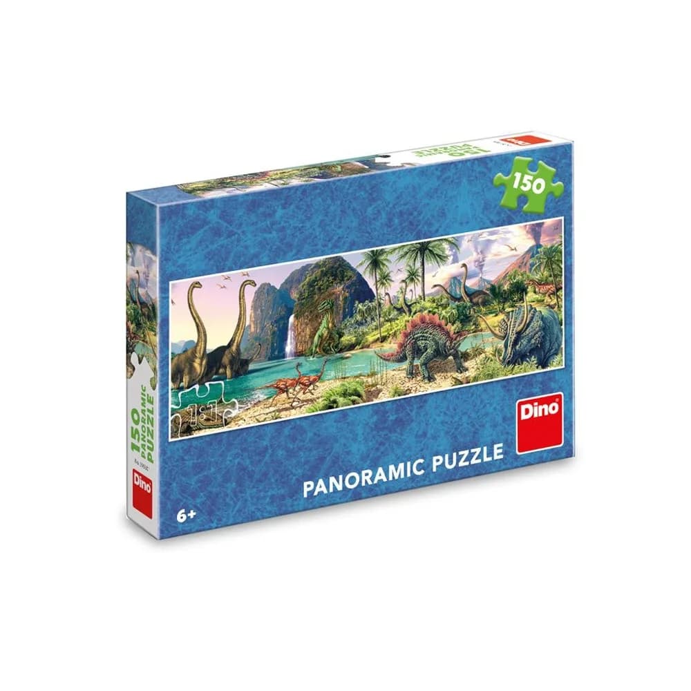Puzzle 150 piese, panoramic, Dinozauri - DINO TOYS — miniatură