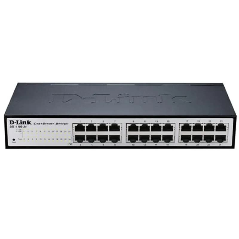 D-Link DGS-1100-24V2. Switch type: Managed, Switch layer: L2. Basic switching RJ-45 Ethernet ports type: Gigabit Ethernet (10/100/1000), Basic switching RJ-45 Ethernet ports quantity: 24. Full duplex. MAC address table: 8000 entries, Switching capacity: 48 Gbit/s. Networking standards: IEEE 802.1Q