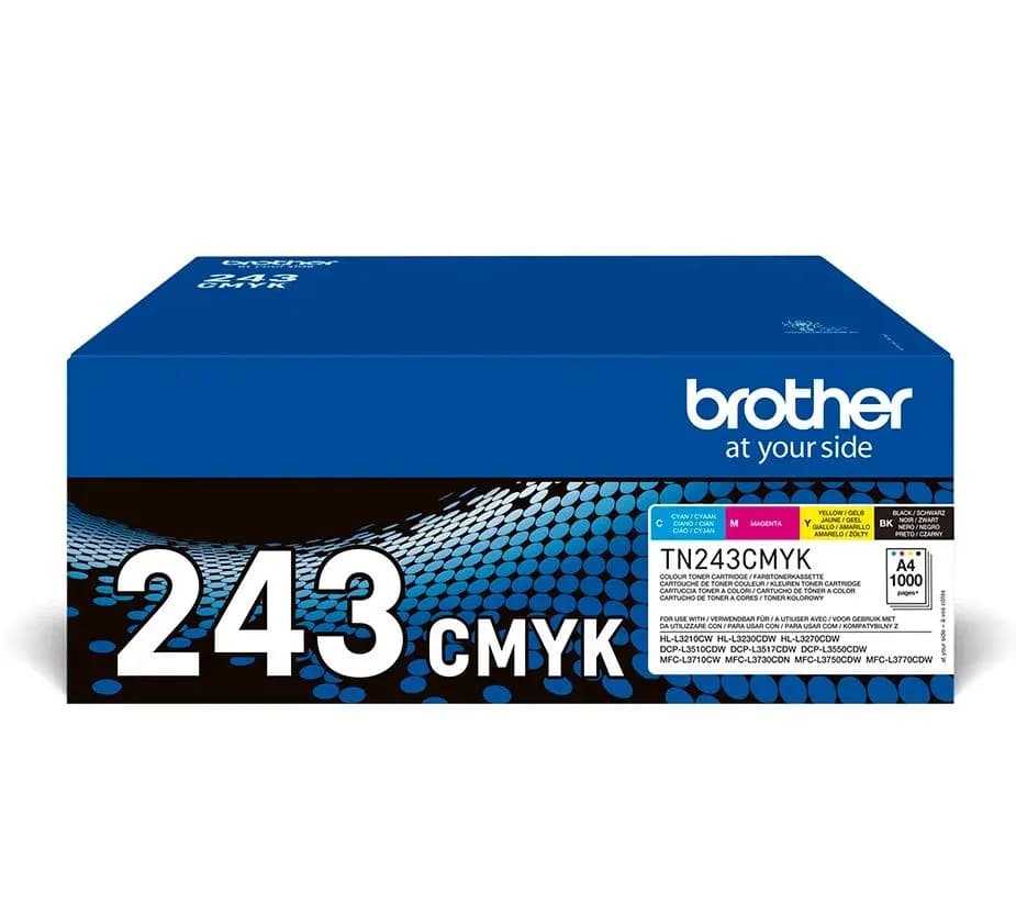 Combo-Pack Original Brother CMYK, TN243CMYK, pentru HL-L3210|L3270|DCP-L3510|L3550|MFC-L3730|L3770, 1K, "TN243CMYK"