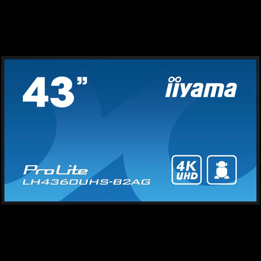 IIYAMA LFD LH4360UHS-B2AG 42.5" VA 3840 x 2160 @60Hz 500 cd/m2 5000:1 8.5ms Android 11 OS, iiSignage2, FailOver, EShare landscape, portrait 3y "LH4360UHS-B2AG"