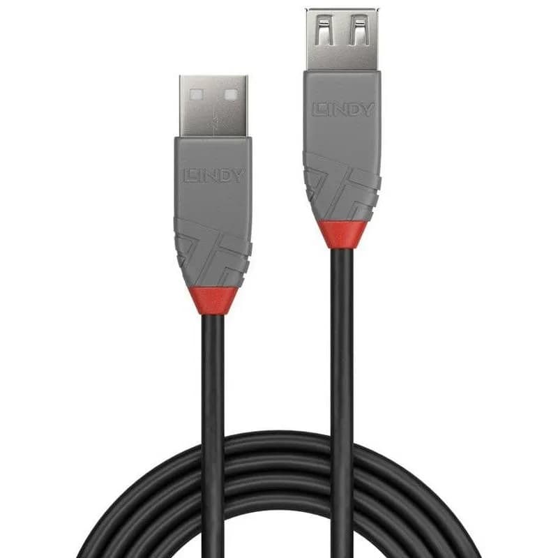 Cablu transfer date Lindy LY-36701, USB 2.0 Male tip A - USB 2.0 Female tip A, 0.5 m, Anthra Line — miniatură