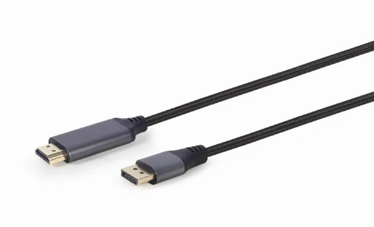 CABLU video GEMBIRD, adaptor DisplayPort (T) la HDMI (T), DP v1.2, 4K (3840 x 2160) la 60Hz, 1.8m, negru, "CC-DP-HDMI-4K-6" — miniatură