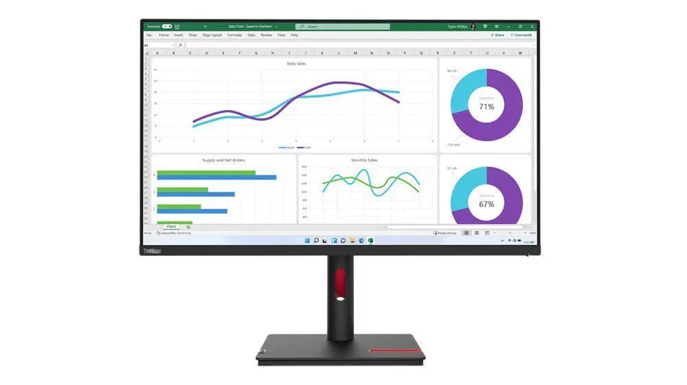 Monitor Commercial Lenovo ThinkVision T32h-30, 31.5", 2560 x 1440 pixeli, Black