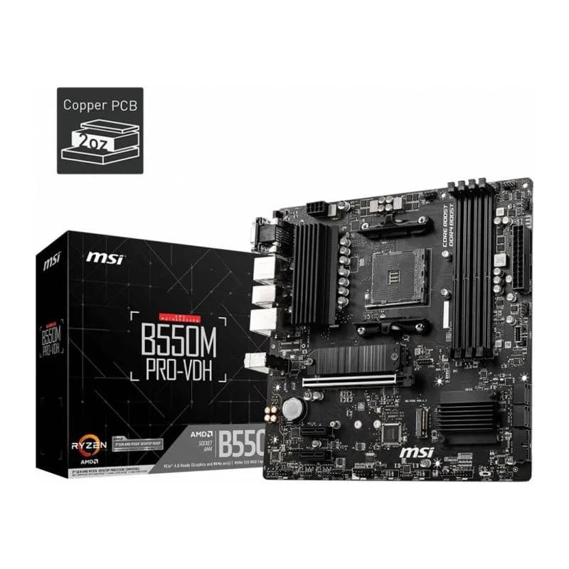 Placa de baza MSI B550M PRO-VDH, Socket AM4, DDR4, Micro-ATX
