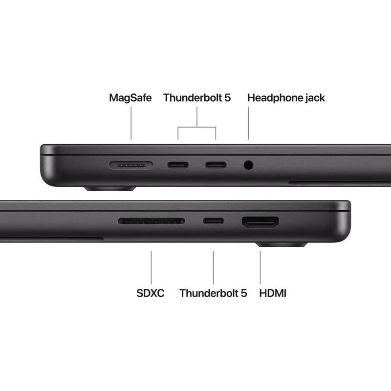 MacBook Pro 16.2"/Apple M5 Max (CPU 18-core, GPU 40-core, Neural Engine 16-core)/48GB/2TB - Space Black - US KB (140W USB-C) - 2026 (CTO from MGEE4RO/A) — miniatură