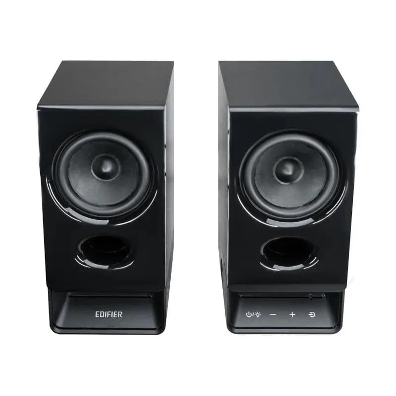 BOXE EDIFIER 2.0, RMS: 5W (2 x 2.5W), bluetooth v6.0, volum, mufa casti, touch panel, AUX/USB-C, Edifier App, USB power, MDF, black, "R20BT-BK" — miniatură