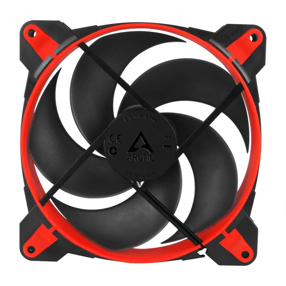VENTILATOR ARCTIC PC, BIONIX P140 , 140x140x28mm, w/ PWM & cablu PST, high static pressure, RED, "ACFAN00127A" — miniatură