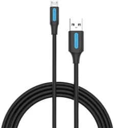 Cablu alimentare si date Vention, USB 2.0 (T) la micro USB (T), 1.5m rata transfer 480 Mbps, invelis PVC, negru, "COLBG" - 6922794748712