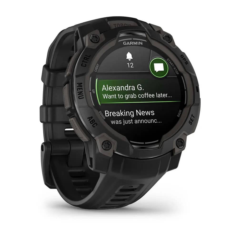 Smartwatch Instinct 3 45 mm, AMOLED Black with black band "010-02936-00" — miniatură