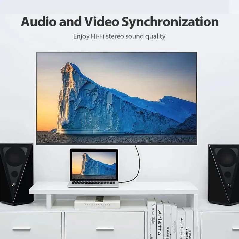 Cablu video Vention, HDMI(T) la HDMI (T), 0.5m, rezolutie 4K la 60Hz, negru, "AAIBD" - 6922794741553 — miniatură