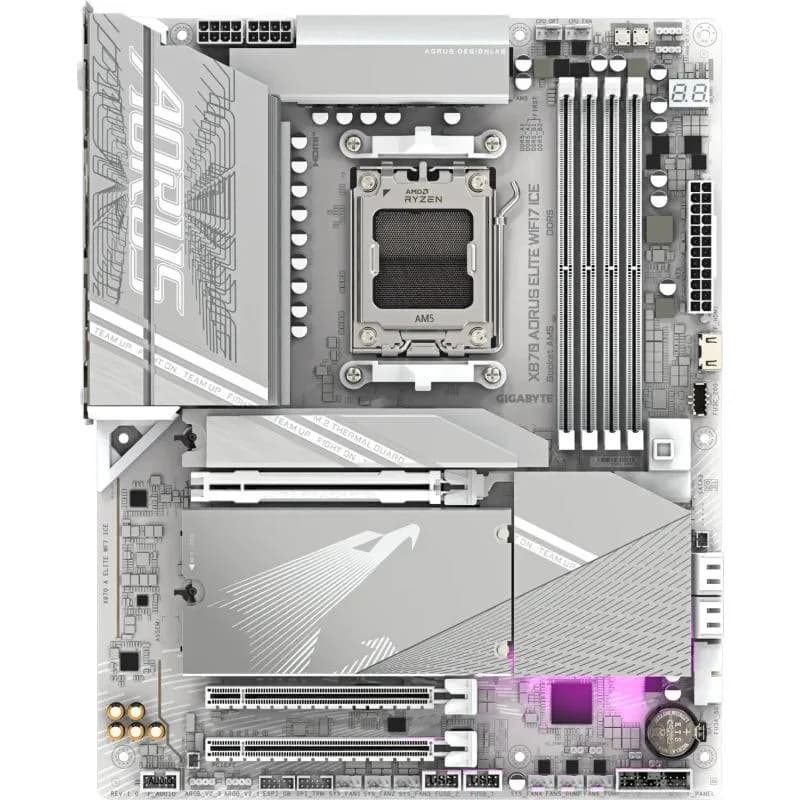 Placa de baza Gigabyte X870 AORUS ELITE WIFI7 ICE, Socket AM5, DDR5, ATX