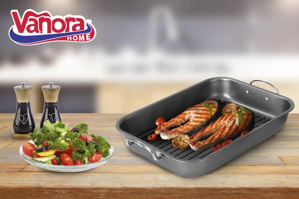 TAVA CUPTOR CU GRILL 39x29x6 CM, VANORA HOME — miniatură