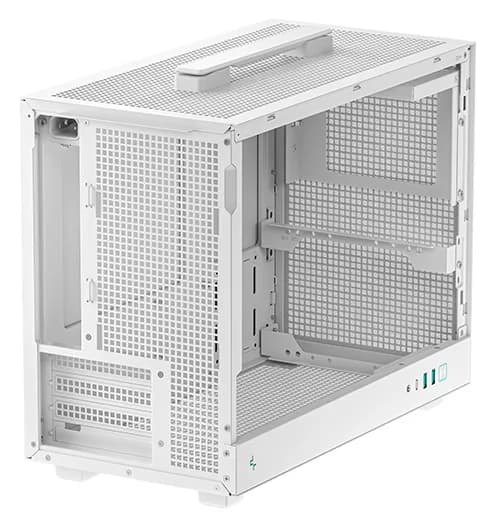 CARCASA DeepCool "CH160 PLUS Wh", mini tower, gaming, fara sursa, suporta 4xfan, USB Type-C x 2, USB 3.2 gen 1 x 2, audio+mic, 4 sloturi expansiune, alb, "R-CH160-WHNGM0-G" — miniatură