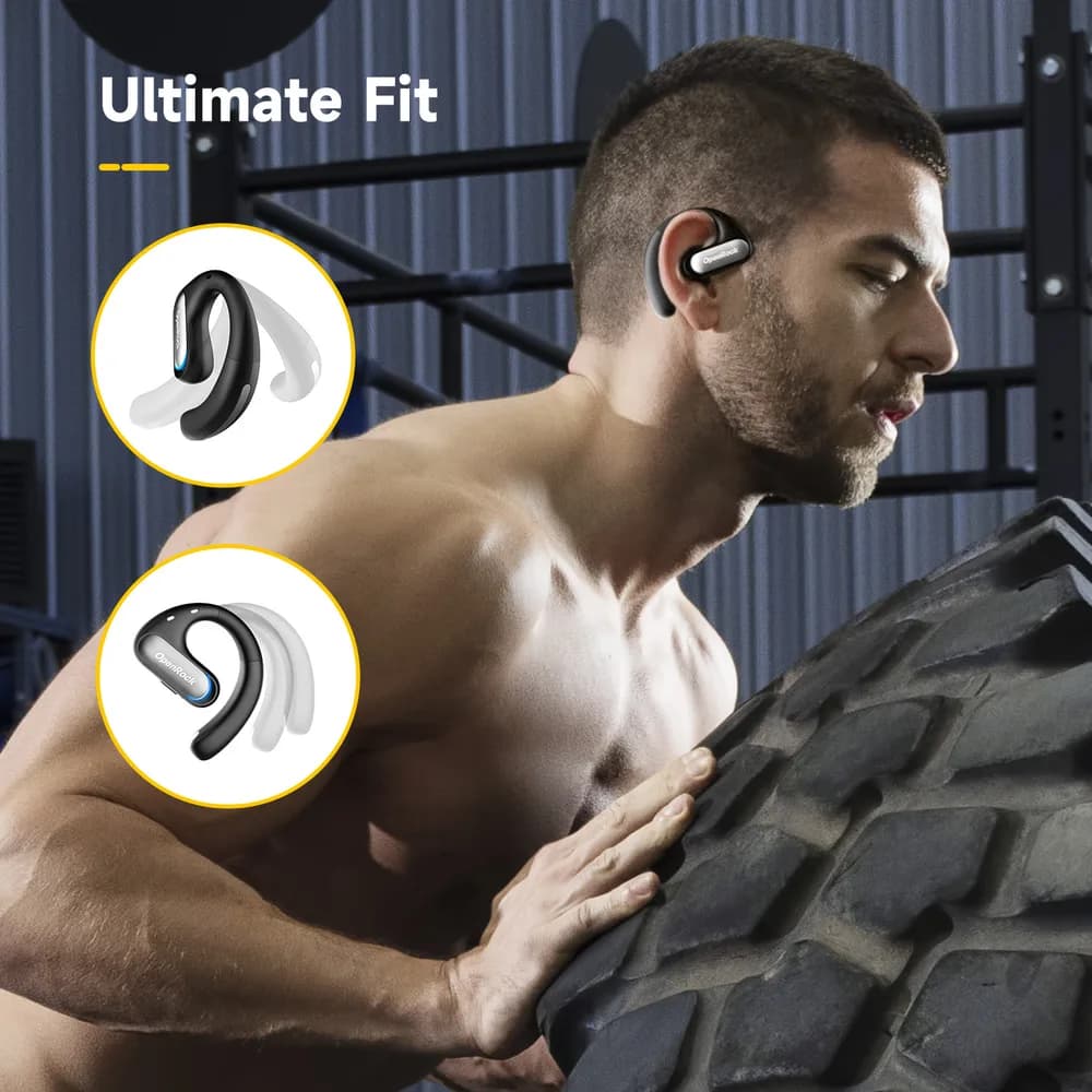 Casca OneOdio wireless, tip butoni - TWS, utilizare smartphone, conectare prin Bluetooth 5.2, difuzor 16.2 mm, negru, "OpenRock-Pro-Black" — miniatură