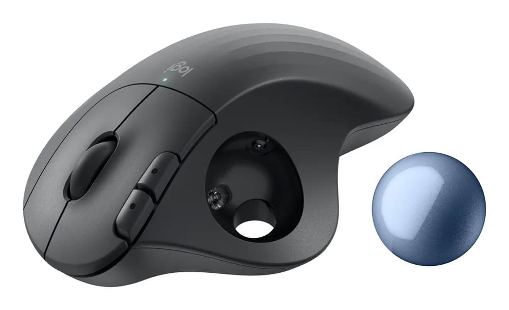 LOGITECH ERGO M575S Wireless Trackball - GRAPHITE+BLUE BALL - BT - EMEA28-935"910-007029" — miniatură