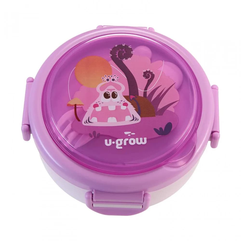 Caserola termica cu lingurita si furculita, mov, U-Grow — miniatură