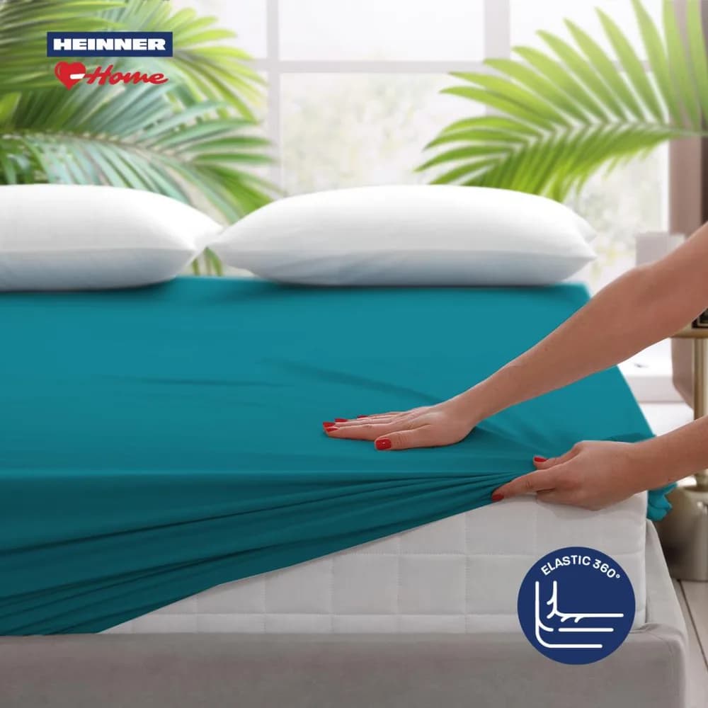 Cearceaf de pat cu elastic 180x200cm TRQ — miniatură