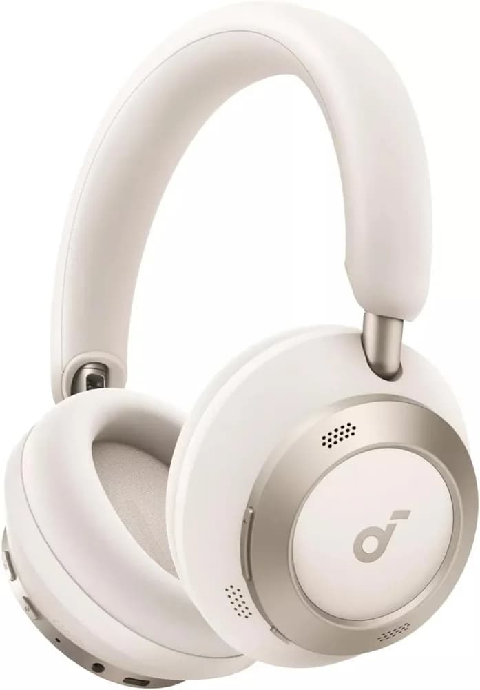 Casti Anker "Soundcore Space One Pro", Over-Ear, utilizare multimedia, Bluetooth 5.3, 4 x mic, durata baterie pana la 60 ore, pliabile, ANC, alb, "A3062G21" - 0194644186838