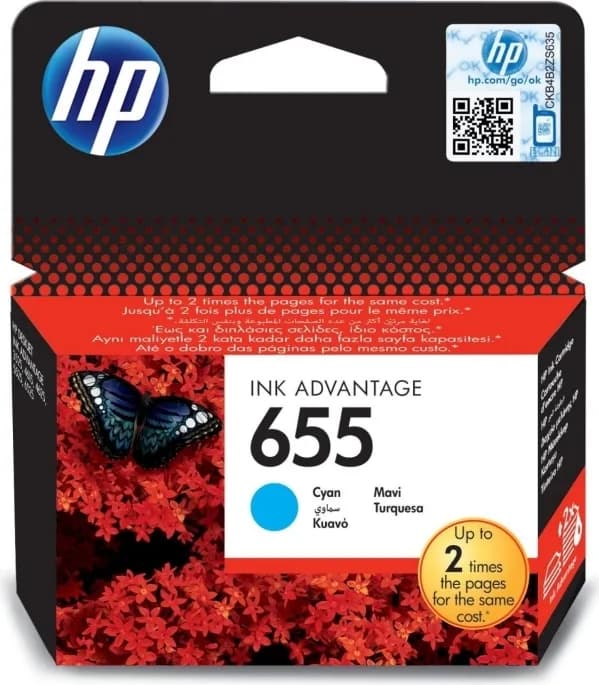 Cartus Cerneala Original HP Cyan, nr.655, pentru DJ3525|4615|4625|5525|6525, "CZ110AE"
