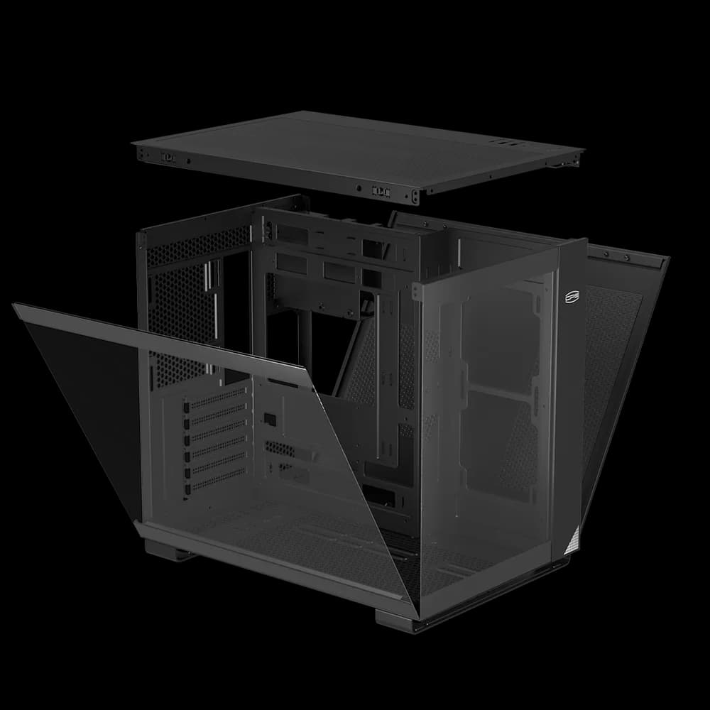 CARCASA PCCOOLER, Middle Tower, ATX, fara sursa, sticla securizata, negru, USB 3.2 gen 1 x 2, USB Type-C x 2, mic, audio, "C3 T500 BK" — miniatură