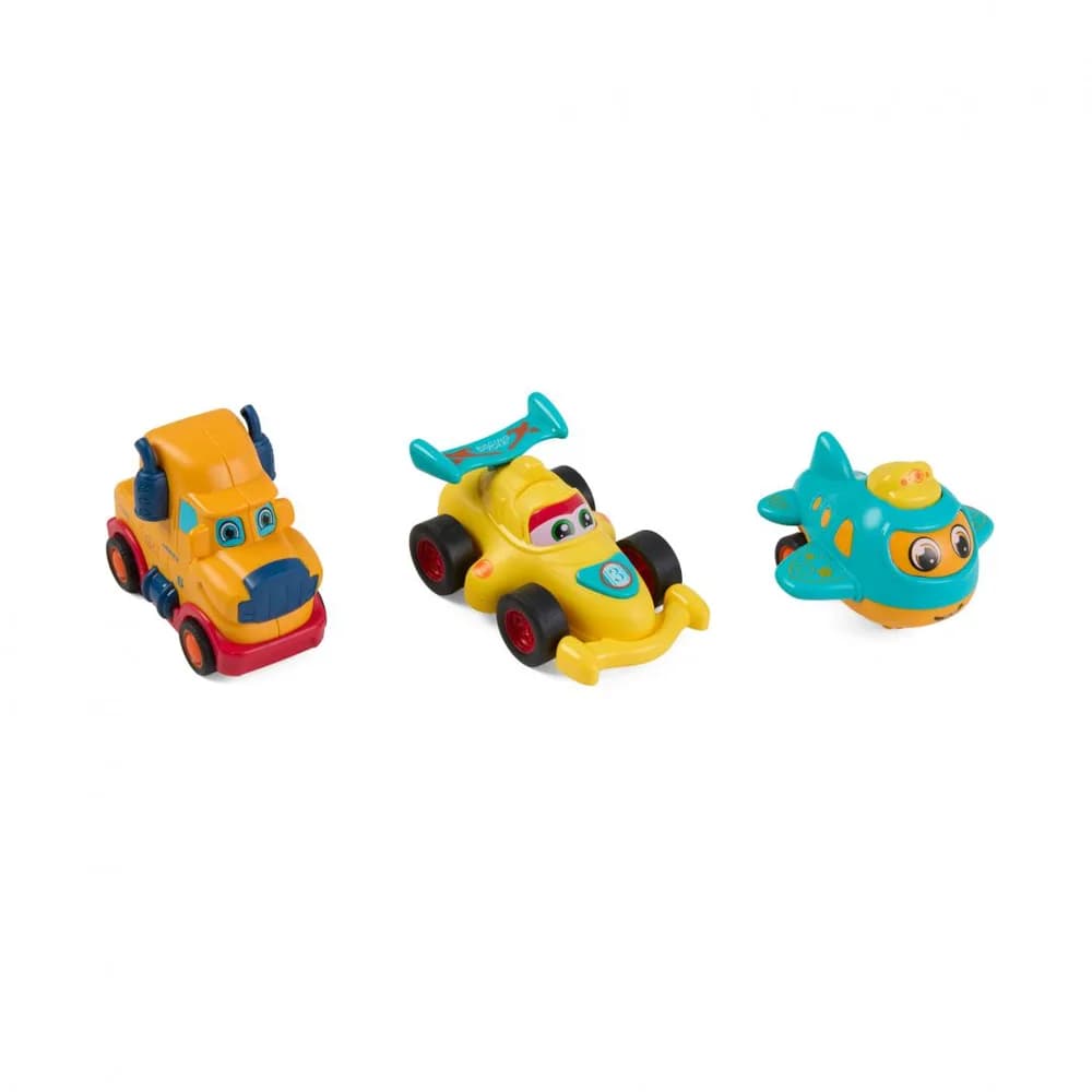 SET 3 VEHICULE ACTIONATE PRIN INERTIE- CAMION GALBEN, MASINA DE CURSE GALBENA, AVION ALBASTRU,MOMKI