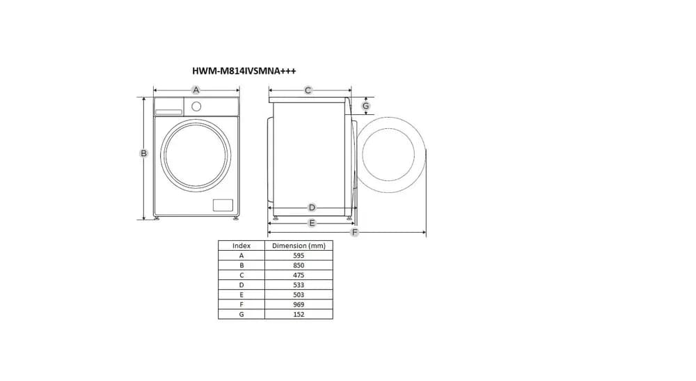 Masina de spalat rufe HEINNER HWM-M814IVSMNA+++, 8 kg, 1400 rpm, Clasa: A, Alb — miniatură