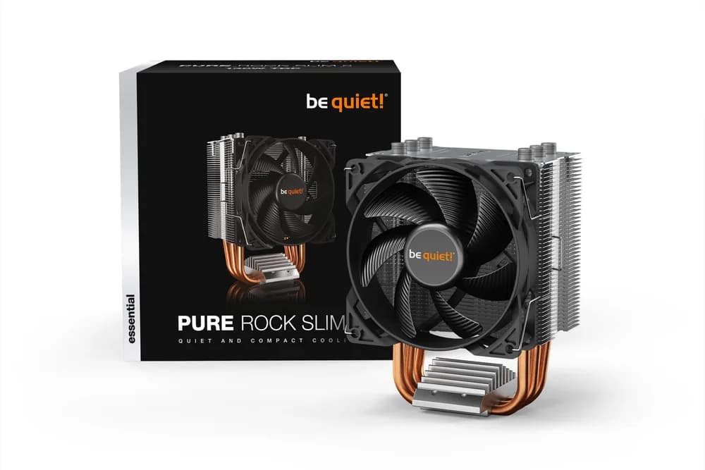 COOLER be quiet "Pure Rock Slim 2",racire aer, Ø6 mm×3 pcs heatpipe, skt. Intel LGA 1700/1200/115x AMD AM5/AM4, fan 92mm, 2000 rpm, conectare 4-pin PWM, LED, "BK030" — miniatură