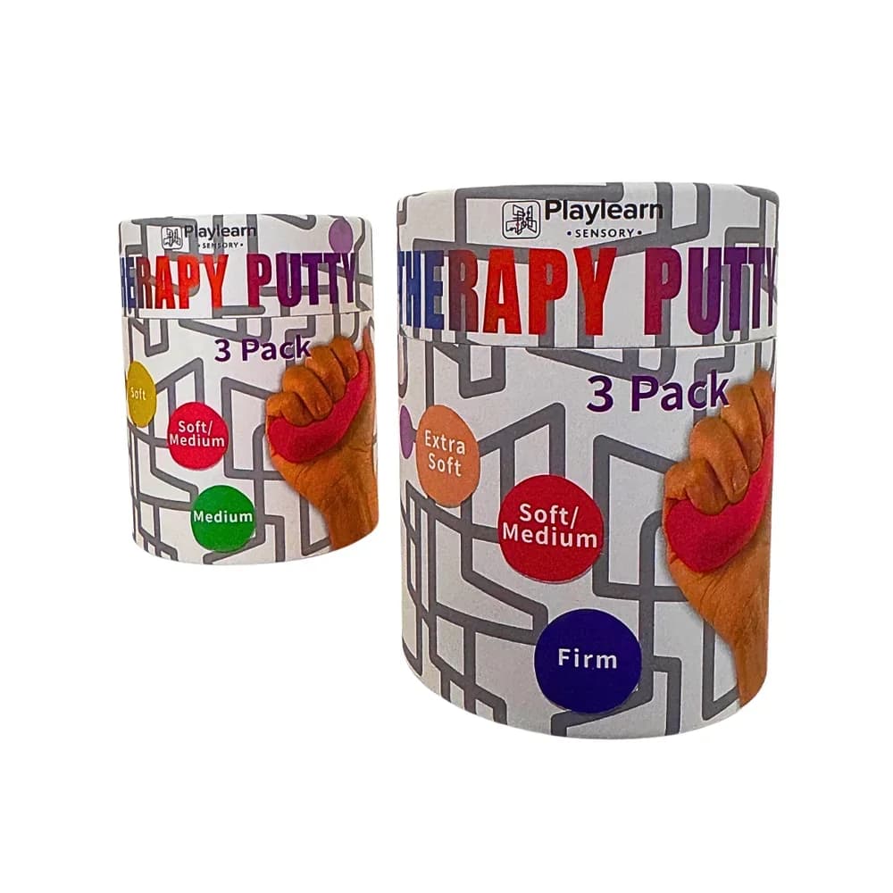 Plastilină Terapeutică (Set de 3) Extra Moale (Bej), Moale/Medie (Roșu) și Fermă (Albastru) — miniatură