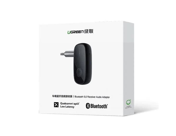 ADAPTOR Bluetooth Jack 3.5 Ugreen, "CM279" acumulator inclus, microfon inclus, convertor audio wireless cu APTX, versiune bluetooth 5.0, negru "70304" - 6957303873043 — miniatură
