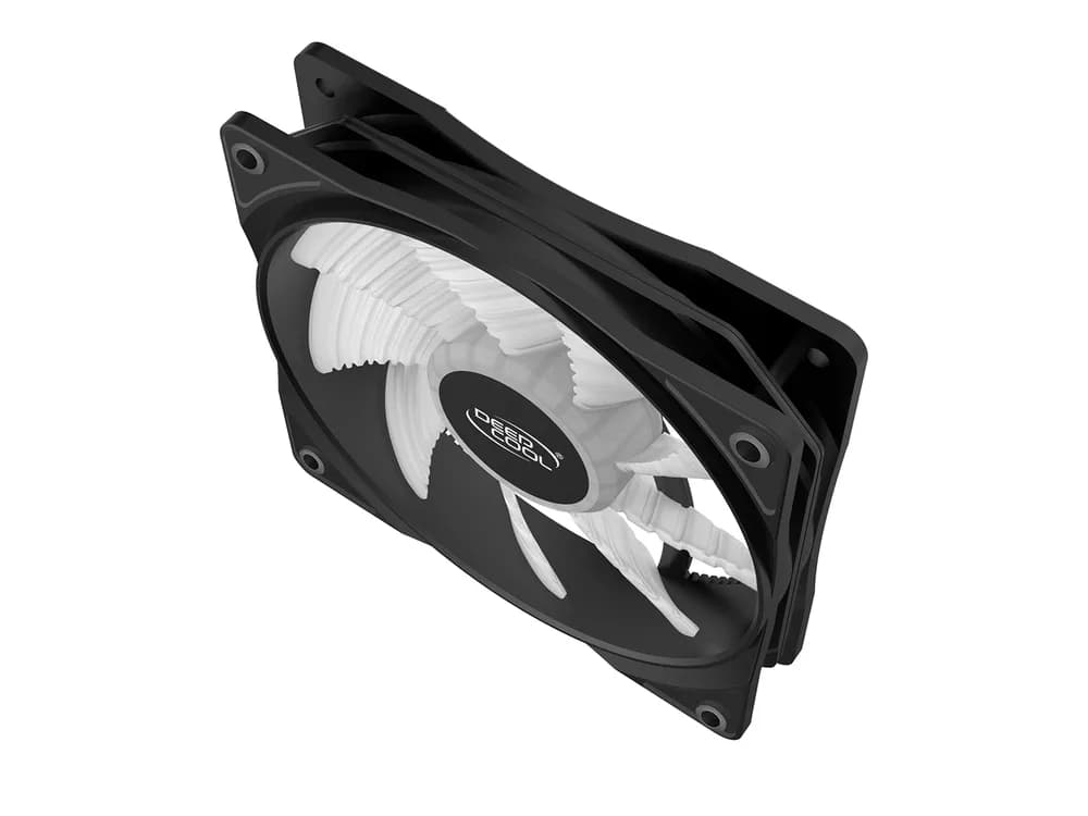VENTILATOR DEEPCOOL PC RF120W, 120x120x25 mm, 4 white LED, Hydro Bearing, "DP-FLED-RF120-WH" — miniatură
