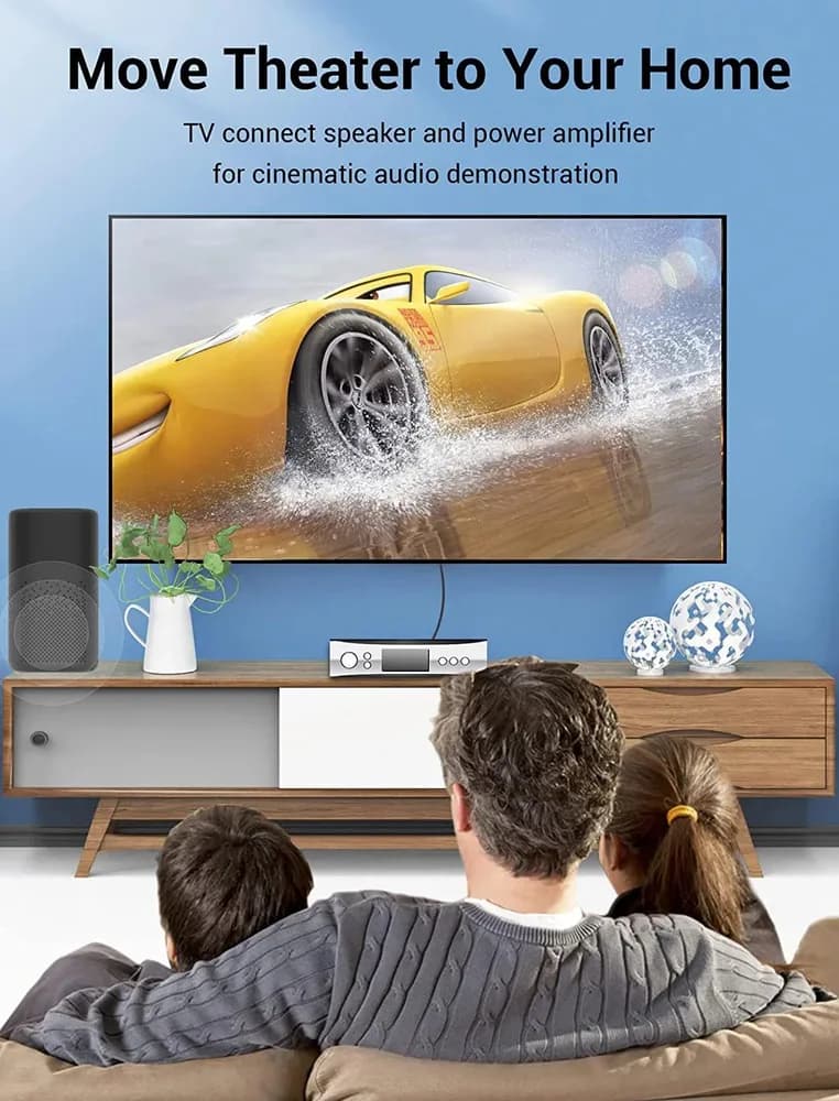 Cablu optic audio Vention, S/PDIF (T) la S/PDIF (T), 5.1 canale, 1.5m, conectori auriti, gri, "BAVHG" — miniatură