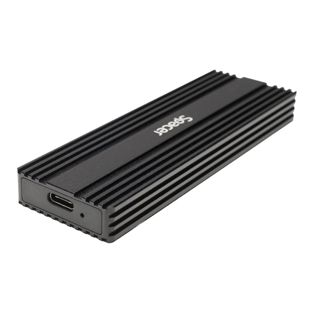 RACK extern SPACER, pt. SSD M.2 PCIe NVME, interfata PC USB 3.1 Type C, Striat, aluminiu, negru, "SPRK-M2TYPEC-05" — miniatură