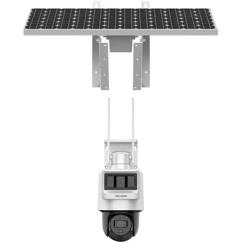 Camera PTZ cu panou solar Hikvision 4MP Pro Solar-powered Security PT Camera Setup High quality imaging with 4 MP resolution Dual transducers – PIR and Radar work together for higher detection accuracy Support 4G LTE data transmission Built-in microphone and built-in speaker for two-way audio and