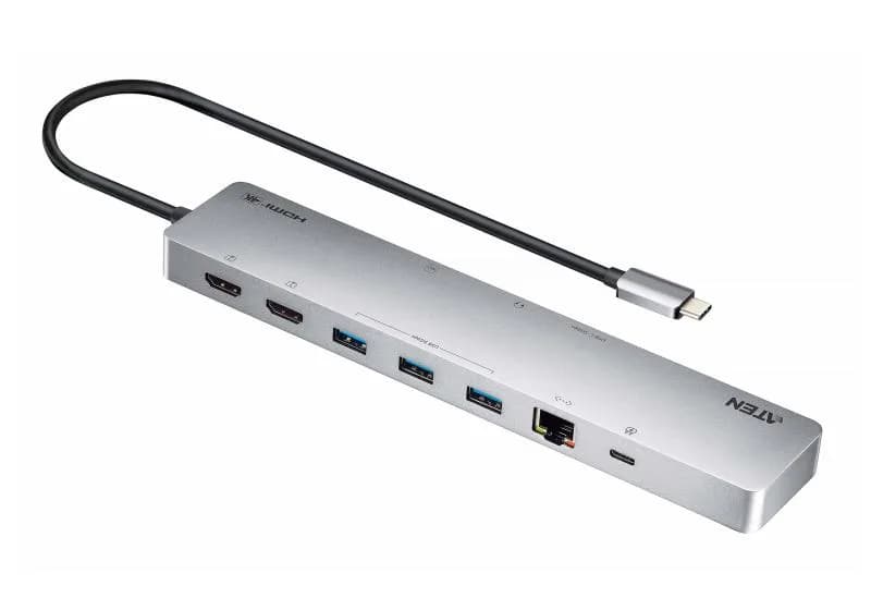 Docking station ATEN UH3240-AT, USB tip-C, 100W, argintiu