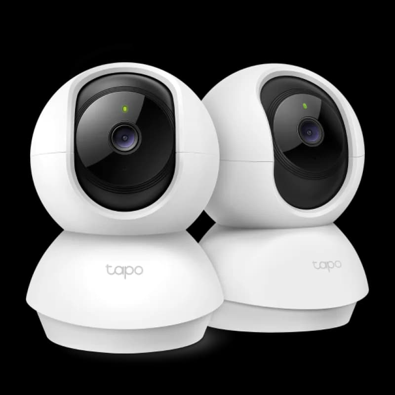 Pan/Tilt Home Security Wi-Fi Camera, 2-Pack SPEC: 1080p, 2.4 GHz, Horizontal 360º FEATURE: Pan/Tilt, Motion Detection and Notifications, Sound and Light Alarm, Remote Control, Two-Way Audio, Voice Control (Works with Google Assistant and Alexa), Local Storage through microSD Card (Up to 512 GB)