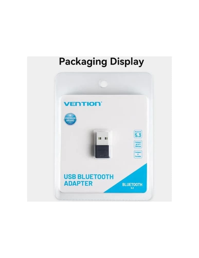Adaptor Bluetooth Vention, conectare prin USB 2.0, distanta 20 m (pana la), Bluetooth 5.3, antena interna, negru, "NAHB0" - 6922794782952 — miniatură