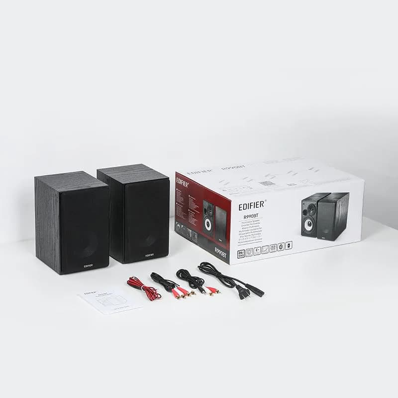BOXE EDIFIER 2.0, RMS: 24W (2 x 12W), bluetooth v5.4, volum, bass, dual RCA, 220V alimentare, black "R990BT" — miniatură