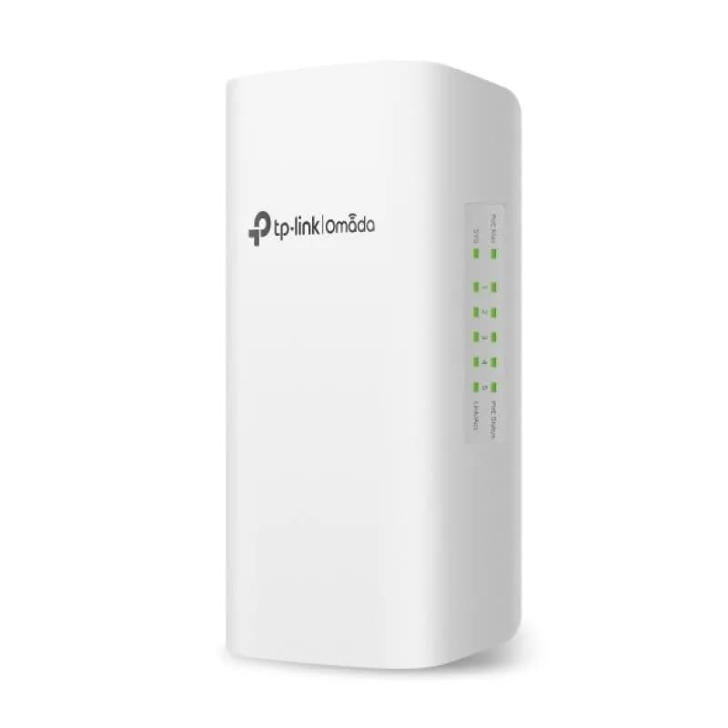 Omada 5-Port Gigabit Smart Switch with 1-Port PoE++ in and 4-Port PoE+ out PORT: 1× Gigabit PoE++ input Ports, 4× Gigabit PoE+ output Ports SPEC: 802.3at/af, max 64 W PoE Power (90W PoE++ input), plastic case, pole-mounting/wall-mounting FEATURE: Integration with Omada SDN Controller, IP55