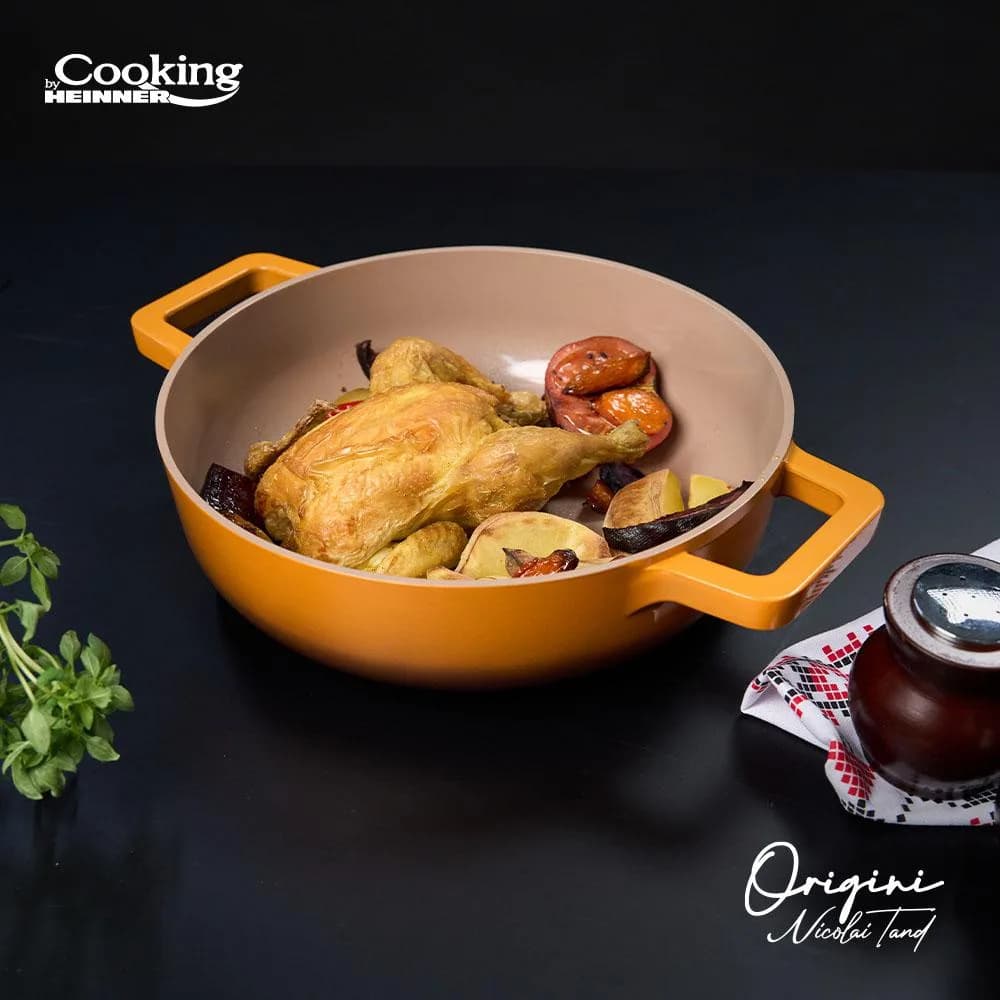 CRATITA ALUMINIU TURNAT + CAPAC 26x8 CM, 3.4L, NICOLAI TAND, ORIGINI, COOKING BY HEINNER — miniatură