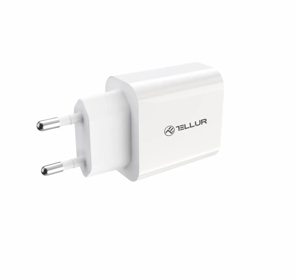 Incarcator priza Tellur USB-A QC3.0, 18W, alb — miniatură