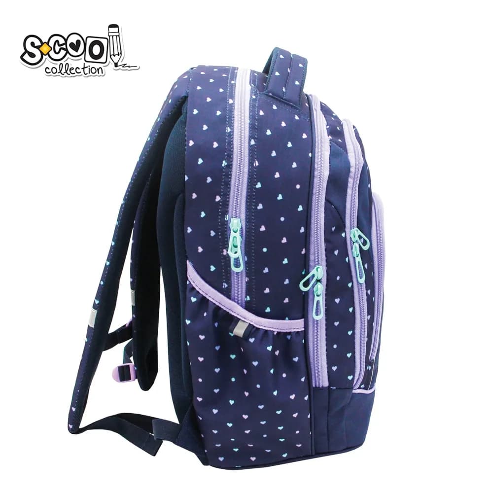 Ghiozdan anatomic URBAN, 43x29x22 cm, HEARTS – S-COOL — miniatură