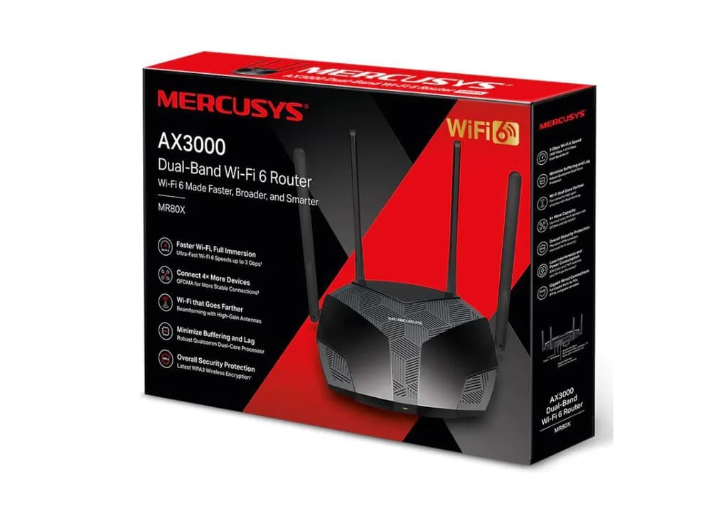 Router wireless MERCUSYS AX3000 Dual-Band Wi-Fi 6 Router, WIFI 6, Dual Band — miniatură