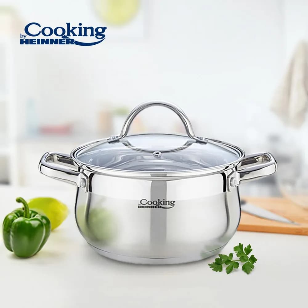 SEMIOALA INOX+CAPAC, 20 X 11.5 CM, 3.6 L, AMIRA, COOKING BY HEINNER — miniatură