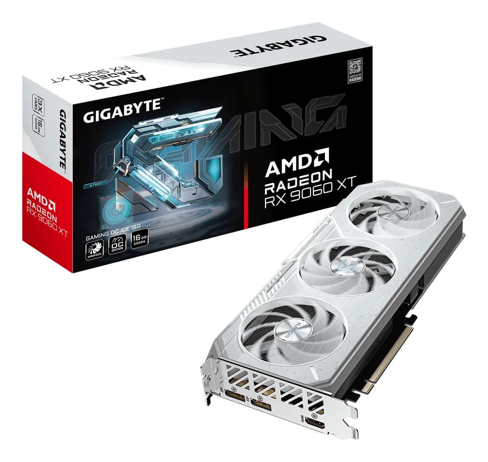 GIGABYTE Radeon RX 9060 XT GAMING OC ICE 16G, GDDR6, 128-bit, Alb "GV-R906XGAMINGOCICE-16GD"