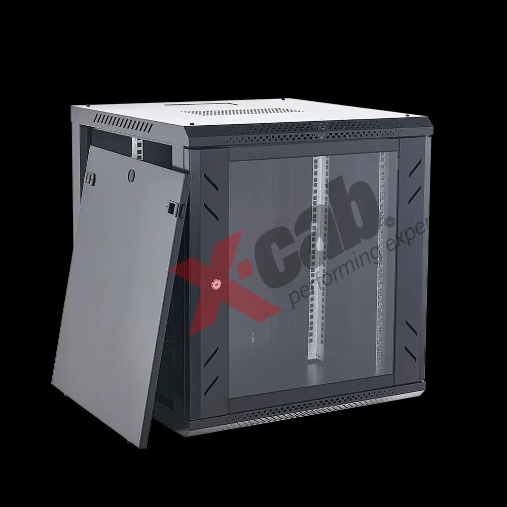 Cabinet metalic de perete 19", tip rack wallmount, 12U 600x450 mm, Xcab S Negru "Xcab-12U45S.9004" — miniatură